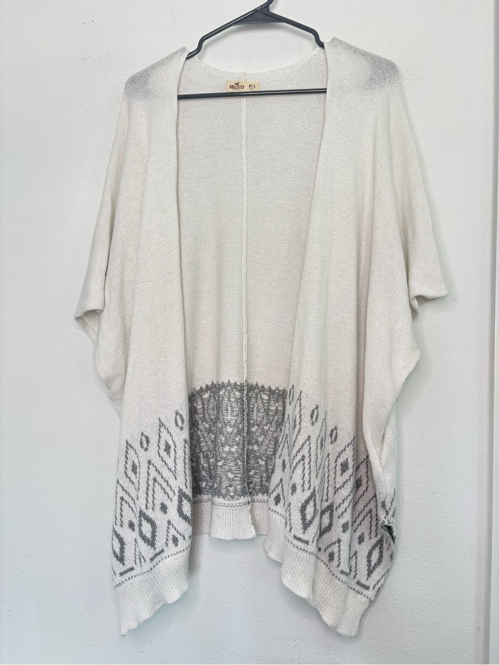 HOLLISTER BOHEMIAN PRINTED LIGHTWEIGHT LONG LINED OPEN FRONT DUSTER SZ M/L